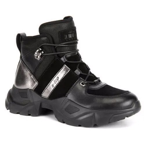 Женские зимние ботинки без каблука S-tep, черный, Размер 39