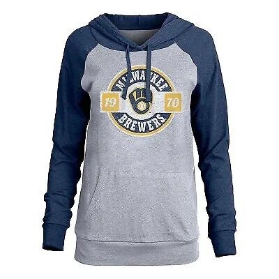 MLB Milwaukee Brewers Женская легкая двухслойная футболка с капюшоном - XL