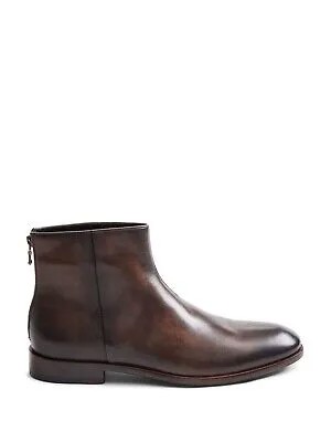 JOHN VARVATOS Мужские коричневые кожаные ботинки чукка с мягкой подкладкой и молнией на блочном каблуке, 9 м