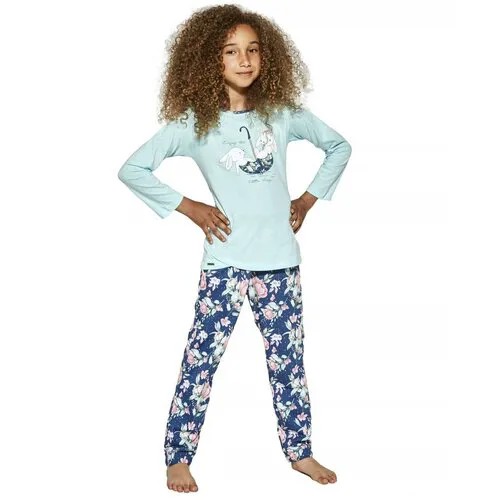 031/140 Пижама для девочки подростка Cornette Umbrella - размер: 134-140, цвет: Светло-бирюзовый