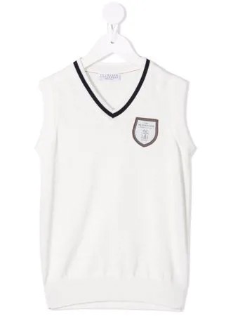 Brunello Cucinelli Kids пуловер с нашивкой Be Conscious