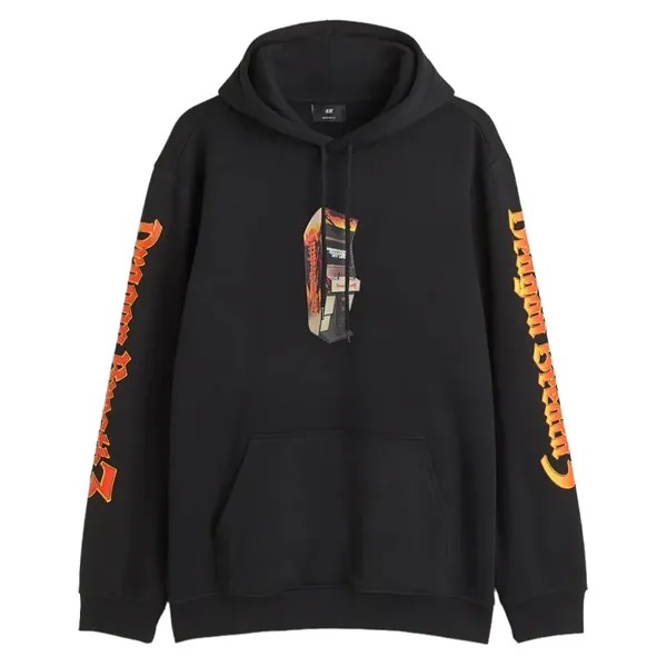 Худи H&M Dragon Breath Regular Fit, черный