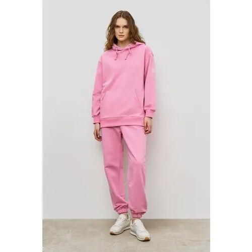 Костюм Baon, худи и брюки, повседневный стиль, свободный силуэт, карманы, капюшон, размер 48, розовый