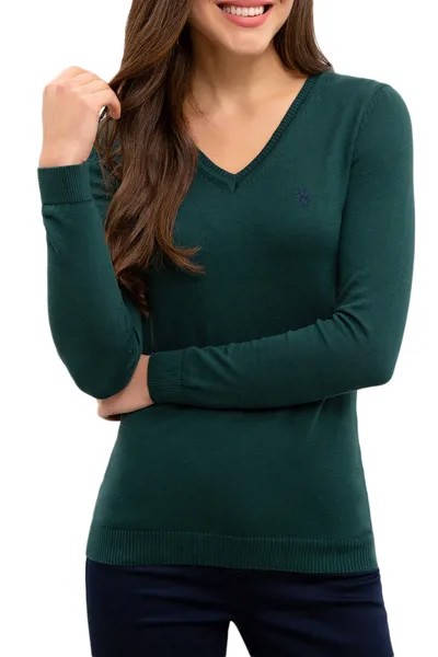 Пуловер женский U.S. POLO Assn. G082SZ0TK0Estalesk20 зеленый XS