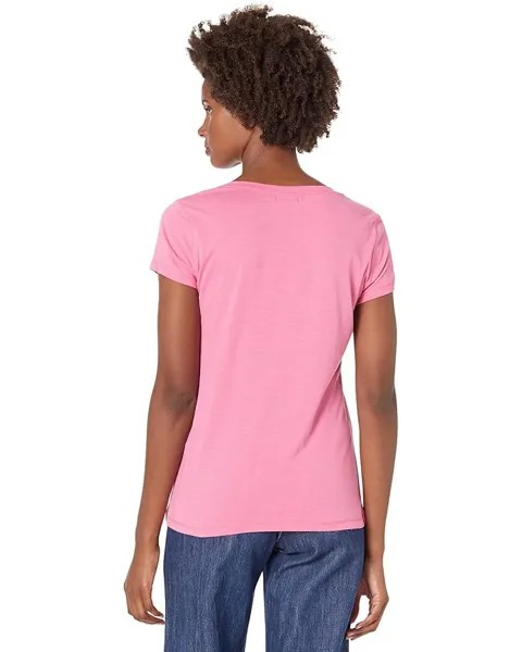 Футболка U.S. POLO ASSN. Iconic V-Neck Tee, цвет Pink Peacock Heather