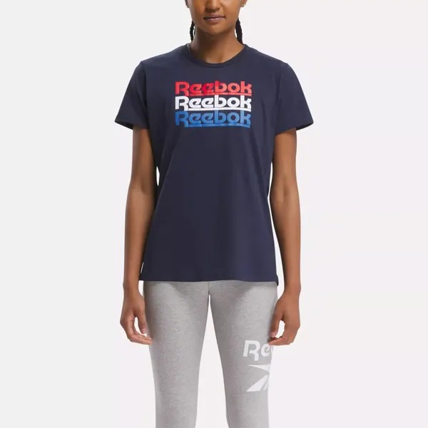 Футболка Americana Triple Stack Reebok, военно-морской