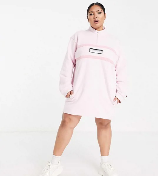 Розовое платье с короткой молнией ellesse plus-Розовый цвет