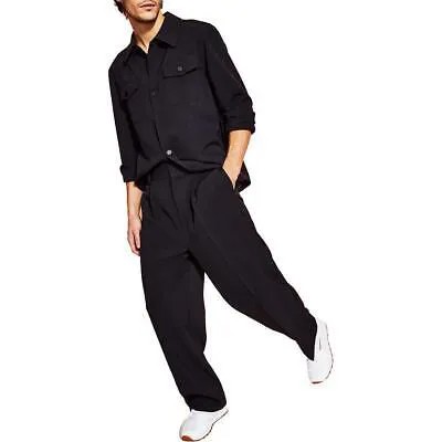 Мужские черные повседневные широкие брюки со складками Royalty By Maluma 36 BHFO 5487