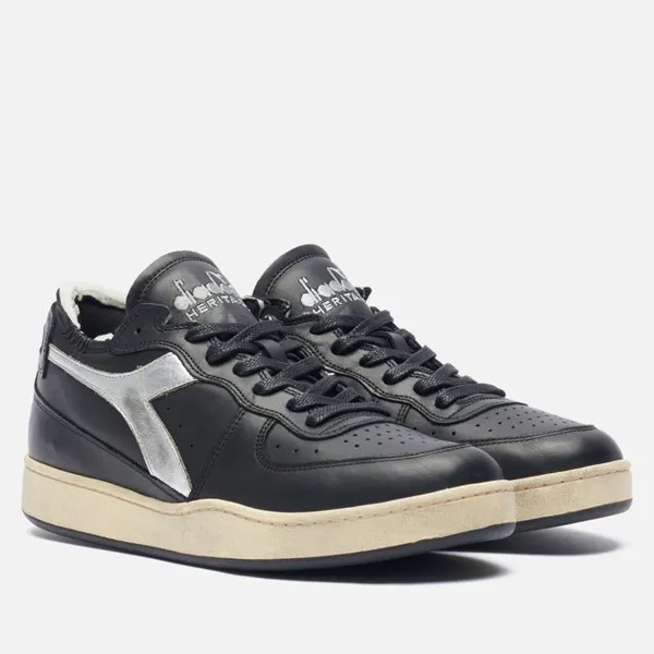 Кроссовки Diadora Heritage Mi Basket Row Cut New Moon чёрный, размер 41 EU