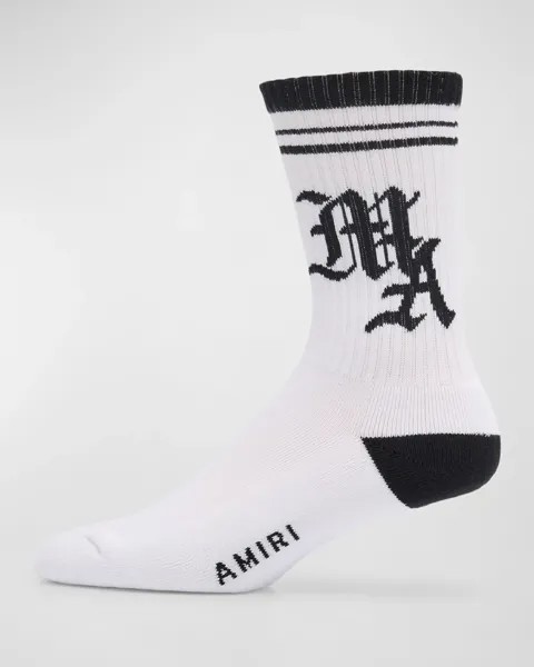 Мужские носки с полосками MA Amiri, цвет White Black