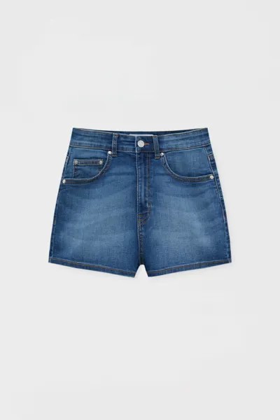 Шорты женские Pull&Bear PUL554845514 синие 40 EU. Доставка из-за рубежа.