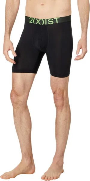 Боксеры 2(X)IST Speed Dri Lightning Boxer Brief 6In, цвет Black Beauty/Jasmine Green