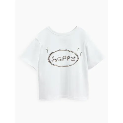 Футболка Happy Baby, размер 104-110, белый