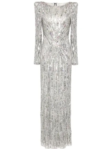 Jenny Packham платье Avalon с пайетками, металлик