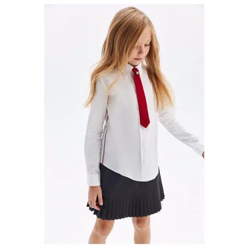Блузка из хлопка, Silver Spoon School, SSFSAG-129-23013-200, Размер 122, Цвет Белый