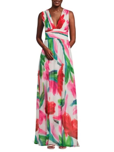 Платье макси с цветочным принтом и V-образным вырезом Allegro Patbo, цвет Multi