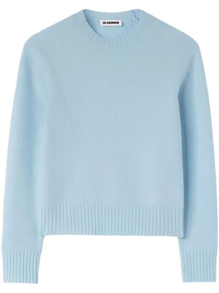 Jil Sander шерстяной джемпер с круглым вырезом, синий