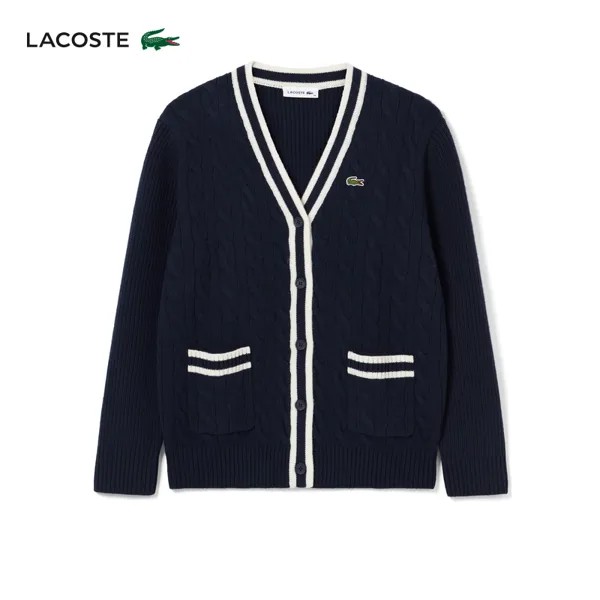 Свитер женский Lacoste с V-образным вырезом, белый
