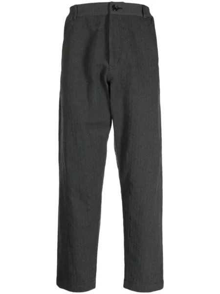 Comme des Garçons Homme Deux брюки прямого кроя с узором шеврон, серый