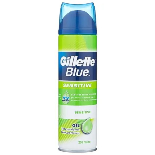 Гель для бритья Blue Sensitive Gillette, 200 мл