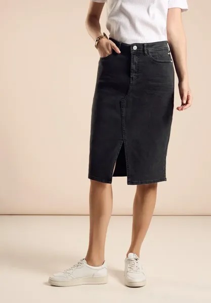 STREET ONE джинсовая юбка с карманами, цвет Soft Black Washed