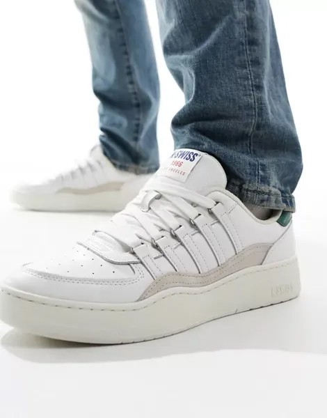 Бело-зеленые кроссовки K-Swiss Cannon