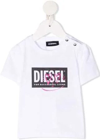 Diesel Kids футболка с застежкой на кнопках и логотипом