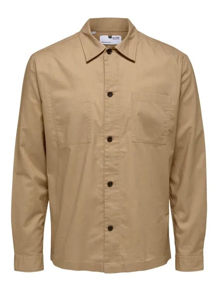 Рубашка на пуговицах стандартного кроя SELECTED HOMME Luka, светло-коричневый