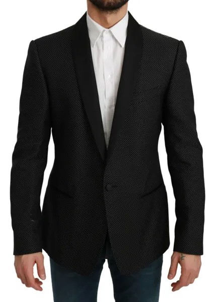 DOLCE - GABBANA Блейзер MARTINI Черный деловой пиджак приталенного кроя IT52/ US42 / L 2200 долларов США
