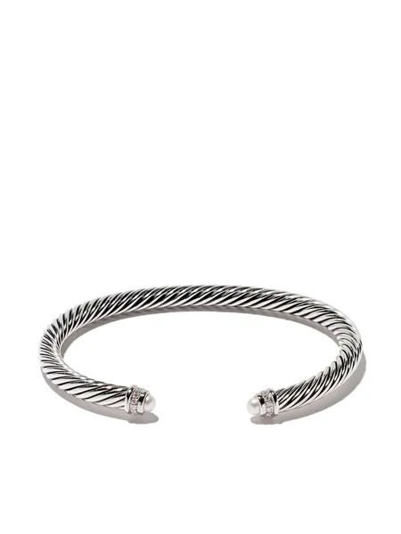 David Yurman серебряный браслет Cable Classics с жемчугом и бриллиантами