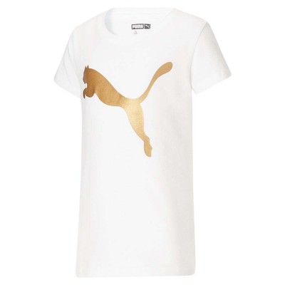 Puma Untamed Pack Графический Круглый Вырез Короткий рукав Футболка Молодежь Мальчики Белый Случайный