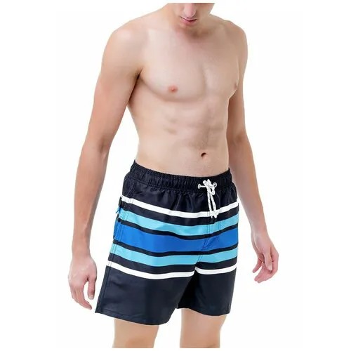 Плавательные шорты в синюю полоску, с сеткой внутри, размер L