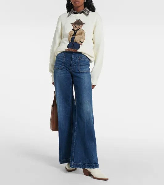 Расклешенные джинсы с высокой посадкой Polo Ralph Lauren, синий