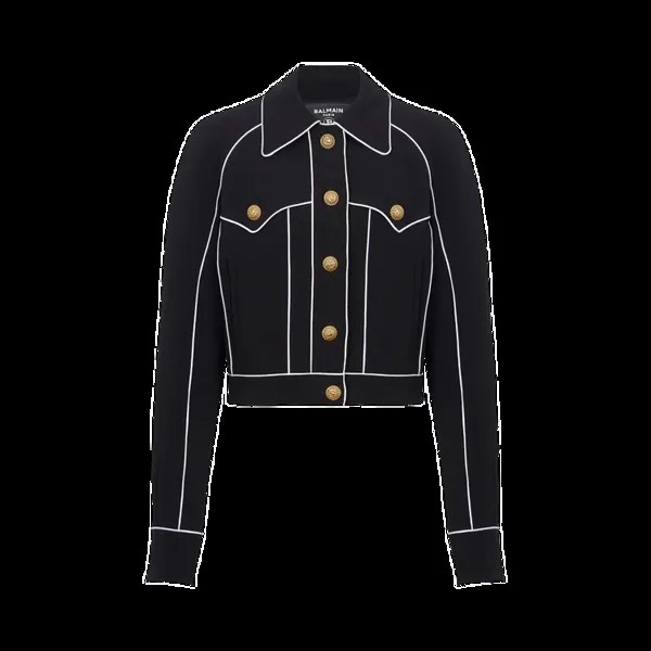 Куртка Balmain Buttoned Contrasted Western Crepe 'Black', черный