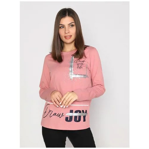 Лонгслив Style Margo, хлопок, размер 44, розовый, бежевый