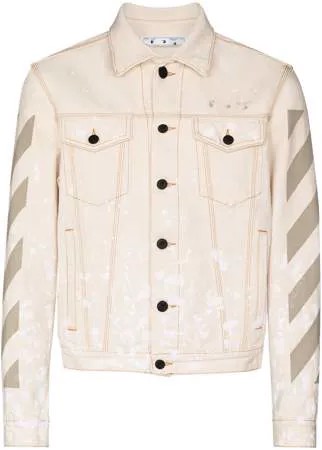 Off-White джинсовая куртка с эффектом разбрызганной краски