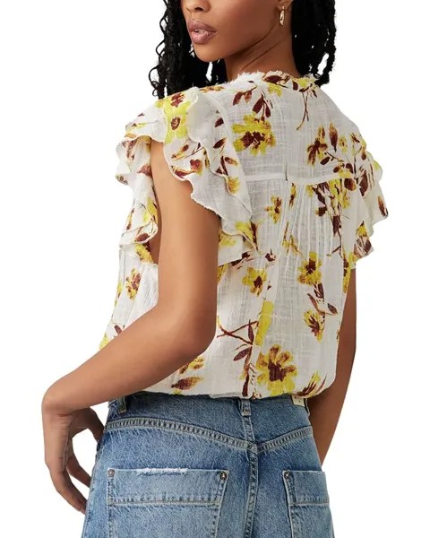 Топ Free People Naya Printed Top, цвет Ivory Combo