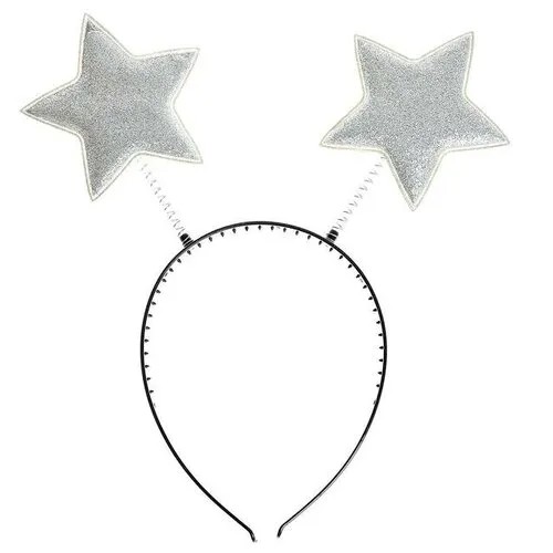 Карнавальный ободок «Звёзды», цвет серебряный