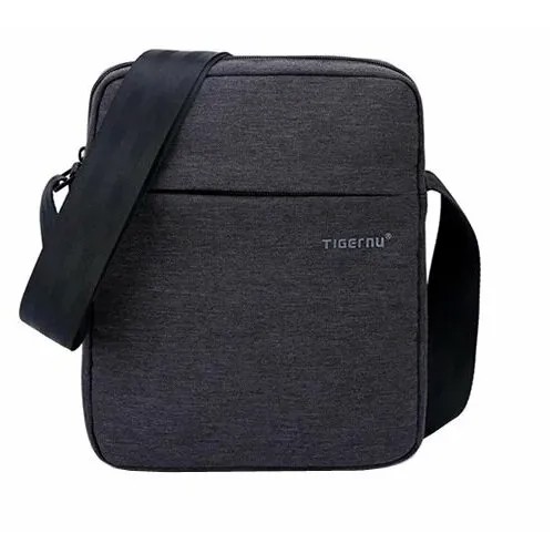 Сумка  планшет Tigernu повседневная, текстиль, внутренний карман, регулируемый ремень, черный