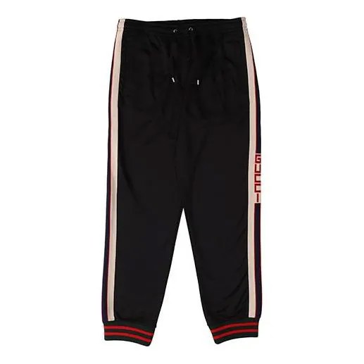 Спортивные штаны GUCCI Classic High-tech Knit Colorblock Casual Bundle Feet Sports Long Pants Black, мультиколор