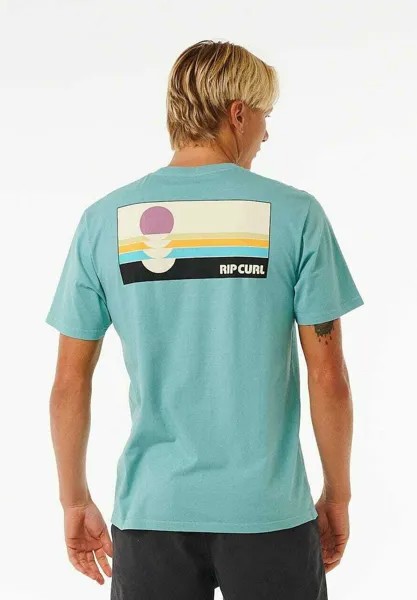 Футболка с принтом Revivial Peaking Rip Curl, пыльно-синяя