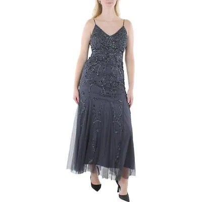 Женское серое вечернее платье макси с украшением Marina 4 BHFO 4473