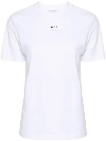 Off-White футболка с полосками Diag, белый