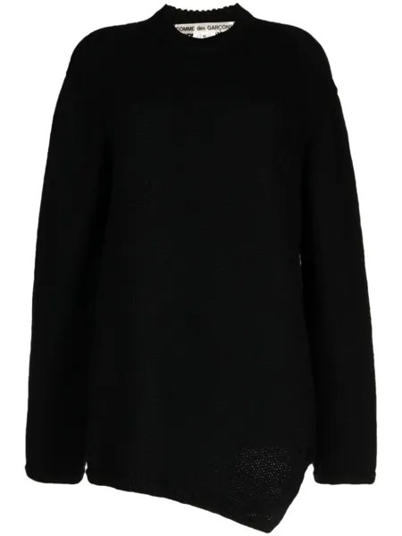 Шерстяной джемпер асимметричного кроя Comme Des Garçons, черный