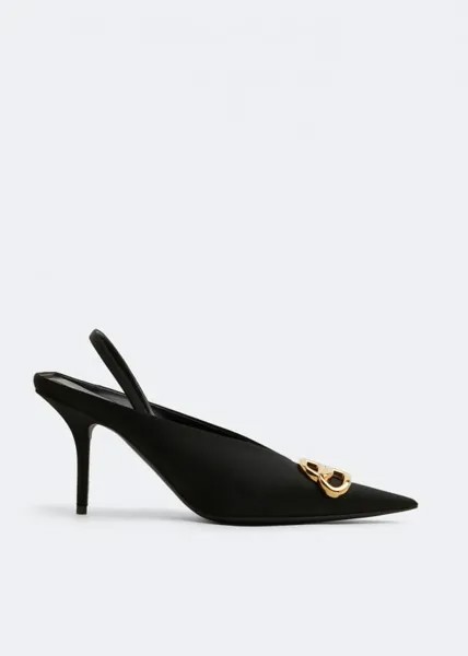 Туфли BALENCIAGA BB Square Knife slingback pumps, черный