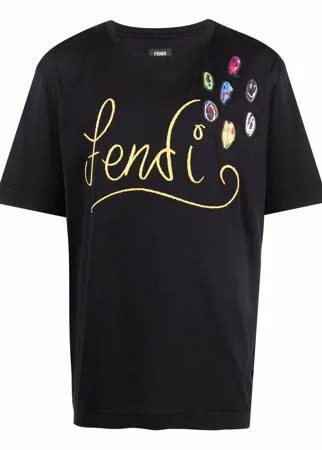 Fendi футболка с логотипом из коллаборации с Noel Fielding