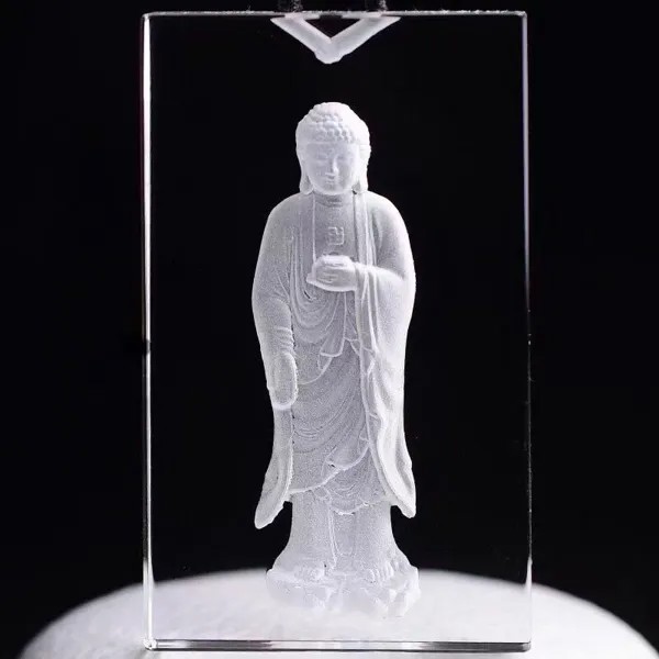 Изящная белая Подвеска из натурального кристалла, ручная работа, подвески Ru Lai Buddha, цепочка на свитер, ожерелье для женщин и мужчин, модные ук...