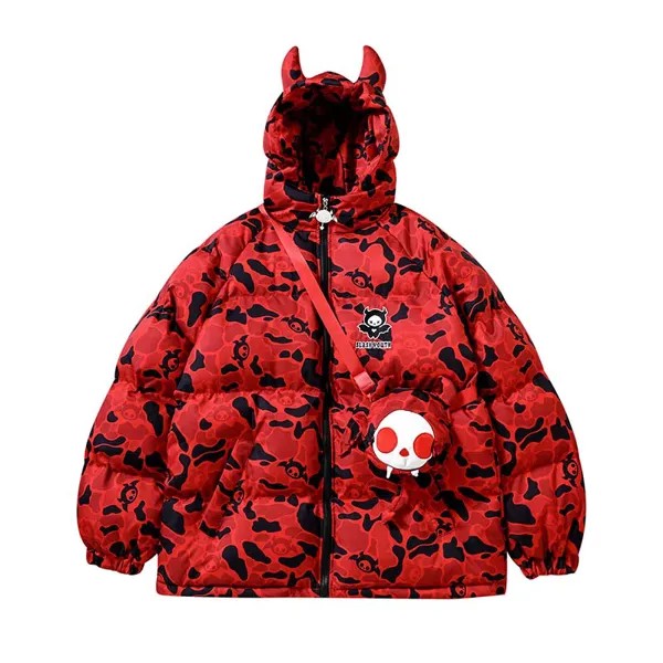 Зимняя Камуфляжная парка-пуховик в стиле хип-хоп с капюшоном Harakuju, уличная одежда, пальто с хлопковой подкладкой для мужчин