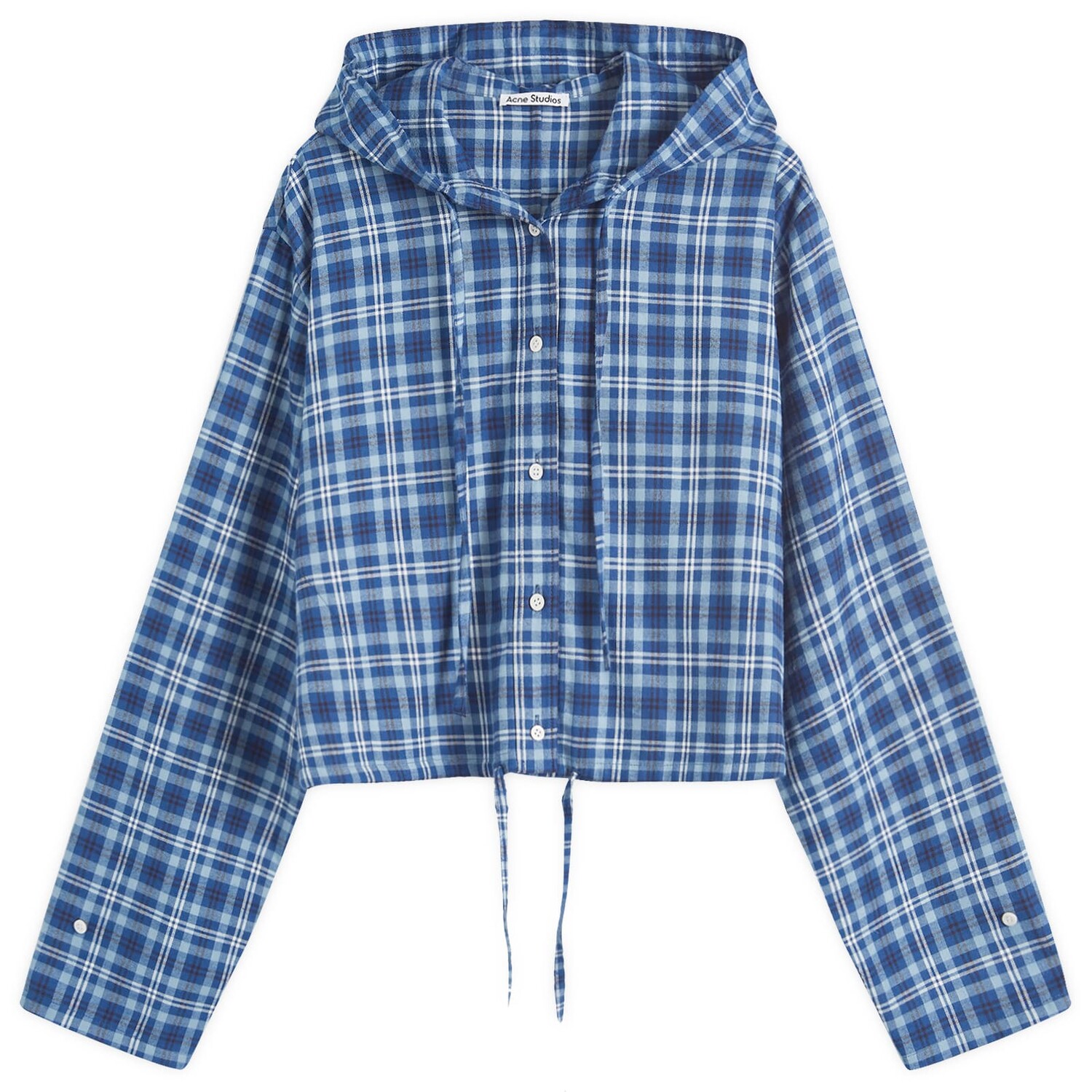 Худи Acne Studios Hooded Shirt, цвет Mid Blue & Dusty Blue