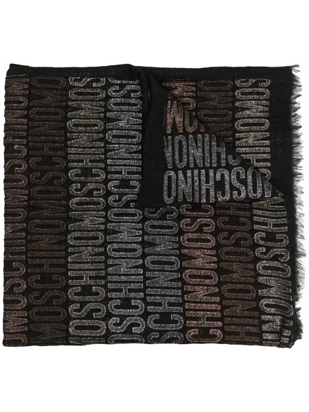 Moschino шарф с логотипом и эффектом металлик